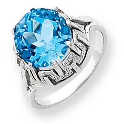10mm Blue Topaz ring 14k White Gold Y4515BT, MPN: Y4515BT, 883957440194