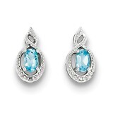 Light Swiss Blue Topaz &amp; Diamond December Earrings Sterling Silver QBE18DEC, MPN: QBE18DEC, 8867746…