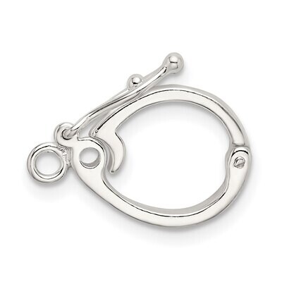 Lrg Oval Safety Clasp Sterling Silver Polished SS5005, MPN: SS5005,