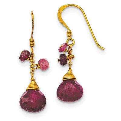 Vermeil Ruby Earrings Sterling Silver QE5593, MPN: QE5593, 886774246789
