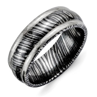 Timoku Tri-Domed Ridged Edge 8mm Band TB412-11