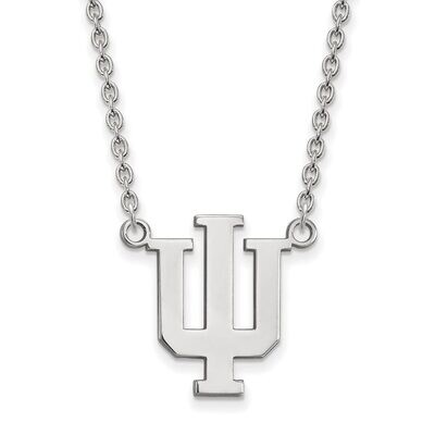 Indiana University Large Pendant with Chain Necklace 14k White Gold 4W016IU-18, MPN: 4W016IU-18, 88…