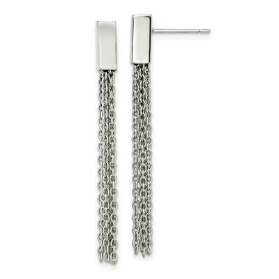 Chain Dangle Post Earrings Stainless Steel Polished SRE1546, MPN: SRE1546, 191101866951