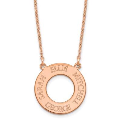 Open Circle with 4 Names Necklace Sterling Silver Rose-plated XNA758RP, MPN: XNA758RP,