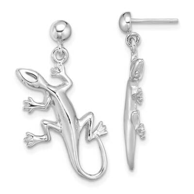 Gecko Dangle Earrings 14k White Gold Polished TE674W, MPN: TE674W, 883957983455