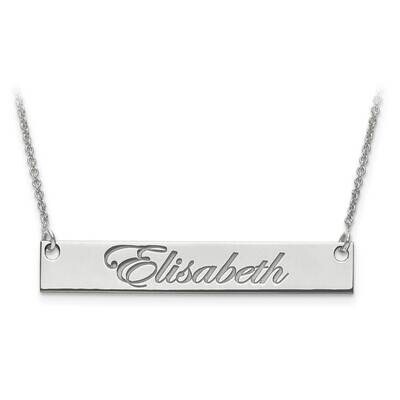 Medium Polished Script Name Bar with Chain 10k White Gold 10XNA641W, MPN: 10XNA641W, 886774615301