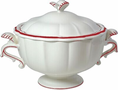 Gien Filet Rouge Soup Tureen 1830CSOU22, MPN: 1830CSOU22, 840769033525