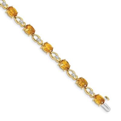 Citrine Diamond Bracelet 14k Gold BM4496-CI-005-YA, MPN: BM4496-CI-005-YA, 191101332432