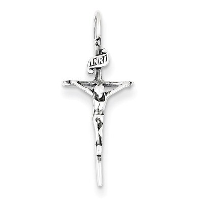 INRI Crucifix Pendant Antiqued Sterling Silver QC5411, MPN: QC5411, 883957913162