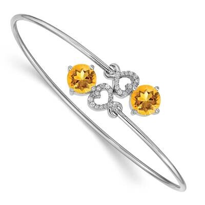 Citrine Flexible Bangle 14k White Gold BM4504-CI-013-WA, MPN: BM4504-CI-013-WA, 883957254272