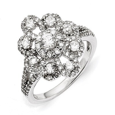 CZ Fancy Ring Sterling Silver QCM1379-6