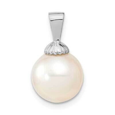 10-11mm Round White Saltwater South Sea Pearl Pendant 14k White Gold XF465W, MPN: XF465W,