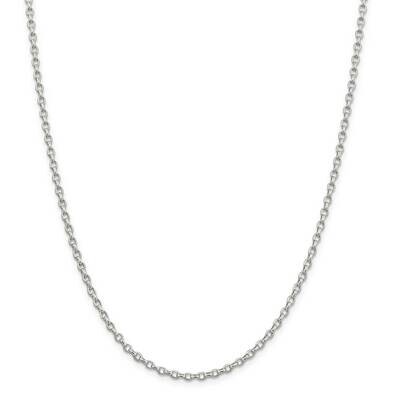 2.75mm Oval Fancy Rolo Chain 26 Inch Sterling Silver QFC194-26, MPN: QFC194-26,