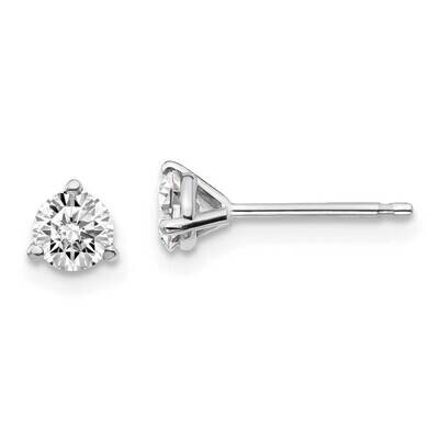 1/2ctw Certified VS/SI D E F Lab Grown Diamond 3 Prong Earrings 14k White Gold EM1007-050C-WLD, MPN…