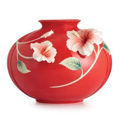Franz Porcelain Island Beauty Hibiscus Flower Mid Size Vase FZ02590, MPN: FZ02590,