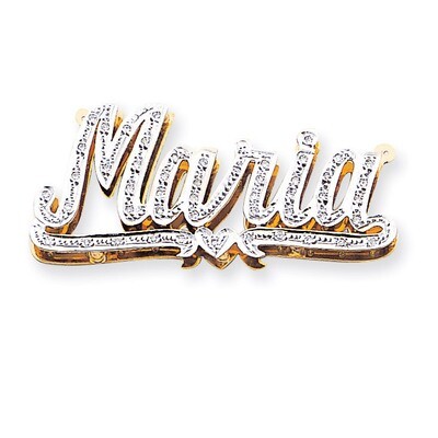 3-Dimensional Diamond Nameplate Pendant 14k Gold XNA29, MPN: XNA29, 191101542534