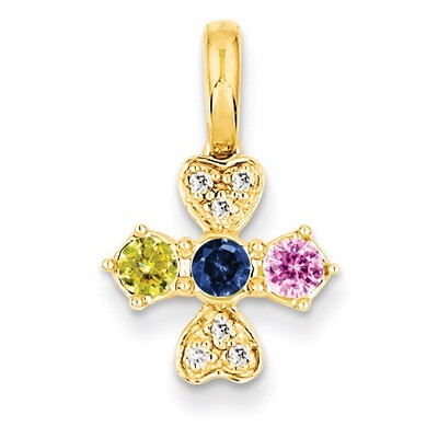 3 Birthstones Family Jewelry Diamond Semi-Set Pendant 14k Yellow Gold XMP27/3, MPN: XMP27/3, 883957…