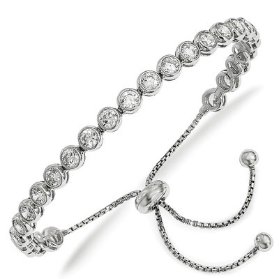 CZ Adjustable Bracelet Sterling Silver Rhodium-plated QG4176, MPN: QG4176, 886774092867