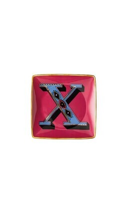 Versace Christmas Holiday Alphabet Canape Dish Alphabet Letter X 4 3/4 Inch Square, MPN: 11940-4037…