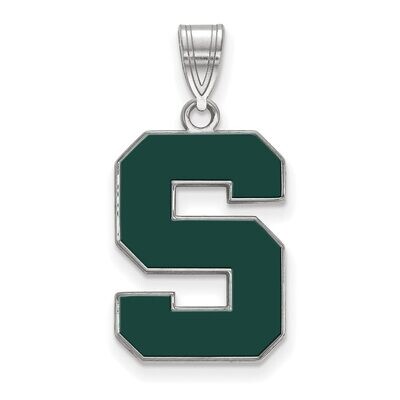 Michigan State University Large Enamel Pendant Sterling Silver SS032MIS, MPN: SS032MIS, 886774690612