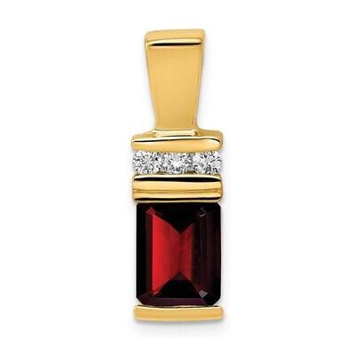 8x6mm Emerald Cut Garnet VS Diamond Slide 14k Gold XS799GA/VS, MPN: XS799GA/VS, 883957994956