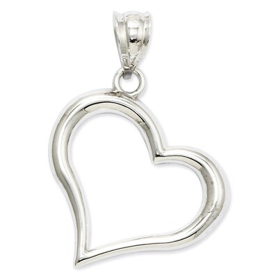 Polished Open Heart Pendant 14k White Gold K1612, MPN: K1612, 886774073583