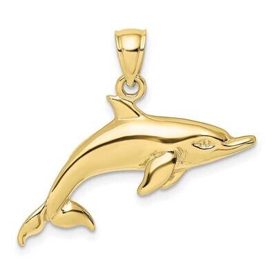 2-D and Polished Swimming Dolphin Charm 10k Gold 10K8053, MPN: 10K8053,