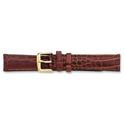 14mm Havana Crocodile Chrono Buckle Watch Band 6.75 Inch Gold-tone BAY104-14, MPN: BAY104-14, 60226…
