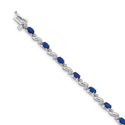 Sapphire Bracelet 14k White Gold Diamond BM4487-SA-010-WA, MPN: BM4487-SA-010-WA, 883957425184