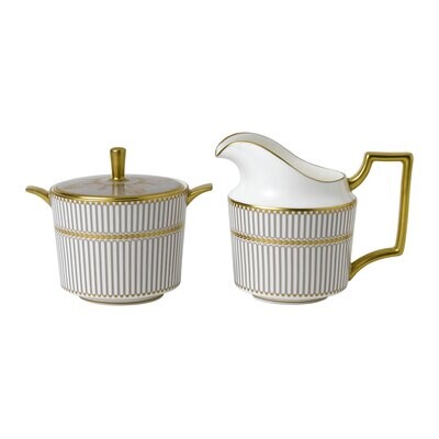 Wedgwood Anthemion Grey Cream &amp; Sugar Set 1054393, MPN: 1054393, 701587433037