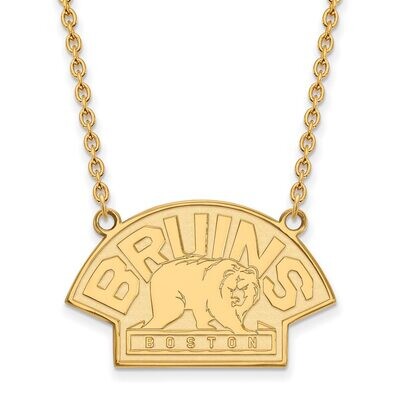 Boston Bruins Large Pendant with Chain Necklace Gold-plated Silver GP042BRI-18, MPN: GP042BRI-18, 8…