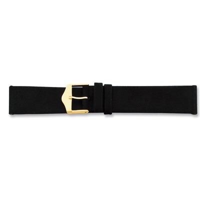 19mm Black Suede Leather Watch Band 7.5 Inch Silver-tone Buckle BAW120-19, MPN: BAW120-19, 88677414…