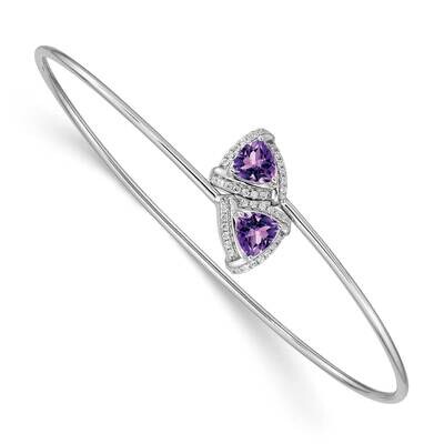 Amethyst Flexible Bangle 14k White Gold BM4505-AM-016-WA, MPN: BM4505-AM-016-WA, 883957372761