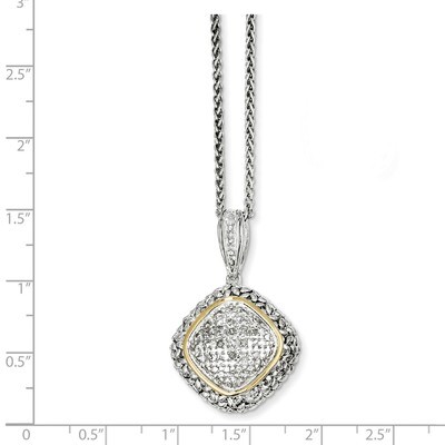 1/10ct. Diamond 18 Inch Necklace Sterling Silver &amp; 14k Gold QTC546, MPN: QTC546, 685146728157