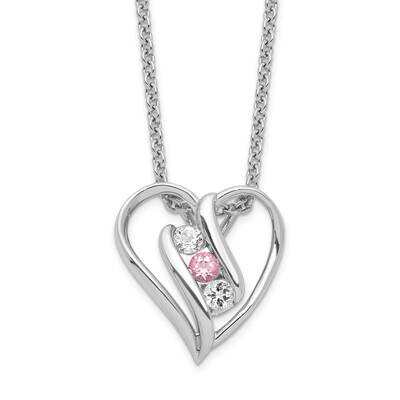 Survivor Clear Pink Swarovski Topaz Heart Of Support Necklace Sterling Silver SV227SS-16, MPN: SV22…