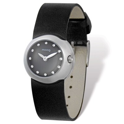 Moog Silver-tone Black Band Zoom Time to Change Watch, MPN: XWA4767,