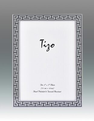 Tizo Grey Greek Key Enamel Picture Frame 4 x 6 Inch, MPN: 6230GRY-46,
