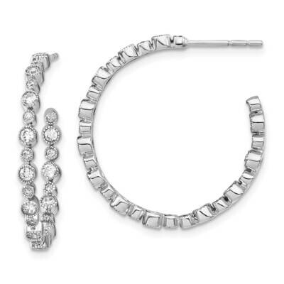 Si1/Si2, G H I, Circle Bezel Hoop Post Earrings 14k White Gold Lab Grown Diamond EM7952-100-WLG, MP…