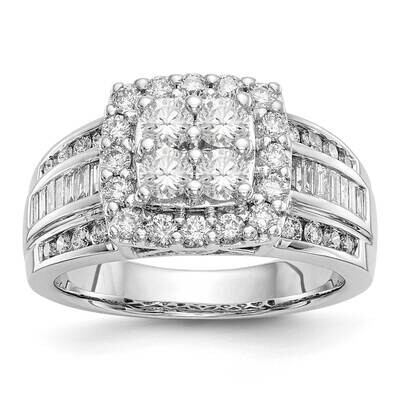 Complete Diamond Cluster Engagement Ring 14k White Gold RM2398E-145-WAA, MPN: RM2398E-145-WAA,