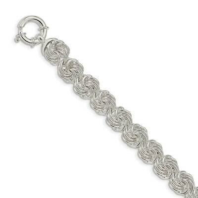 Circles Fancy Link Bracelet Sterling Silver Polished QG5595-8, MPN: QG5595-8, 196904160008