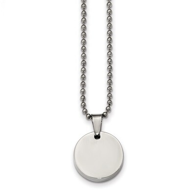 Round 4.0mm Dog Tag Necklace Stainless Steel Brushed &amp; Polished SRN2334-24 by Chisel, MPN: SRN2334-…