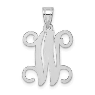 Initial Letter W Pendant 14k White Gold Casted High Polished XNA518W/W, MPN: XNA518W/W,