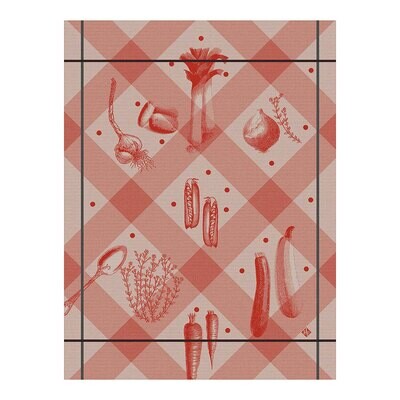 Le Jacquard Francais Tea Towel Legumes Au Jardin Red 100% Cotton 27068 Set of 4, MPN: 27068, 366026…