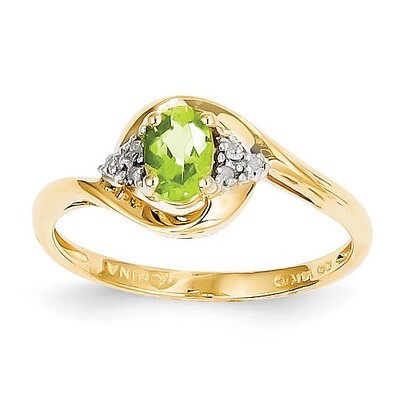 Diamond &amp; Peridot Ring 14k Gold XBS425, MPN: XBS425, 883957413860