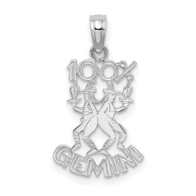 100% Gemini Charm 14k White Gold D4056W, MPN: D4056W, 196904072691