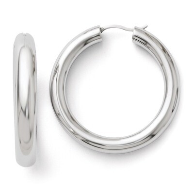 Leslie&#39;s Rhodium-plated 5mm Tube Earrings - Sterling Silver HB-QLE151, MPN: QLE151, 886774268231