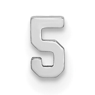 Die Struck Number 5 14k White Gold WG2194, MPN: WG2194,