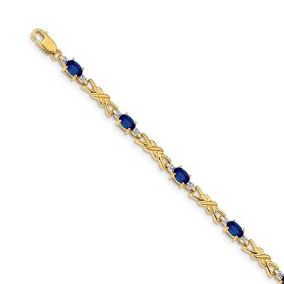 Sapphire Oval Bracelet 14k Gold Diamond BM4478-SA-001-YA, MPN: BM4478-SA-001-YA, 883957372648
