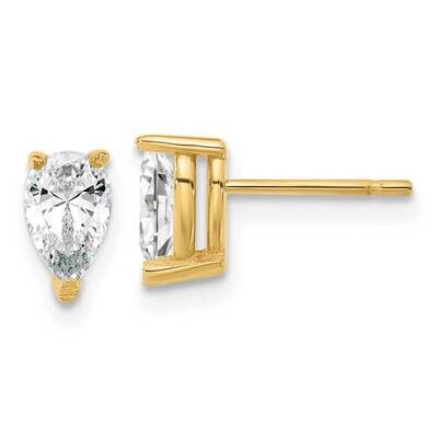 6.25X4.2mm Pear Lab Grown Diamond Si1/Si2, G H I, Solitaire Earrings 14k Gold EM8797-080-YLG, MPN: …