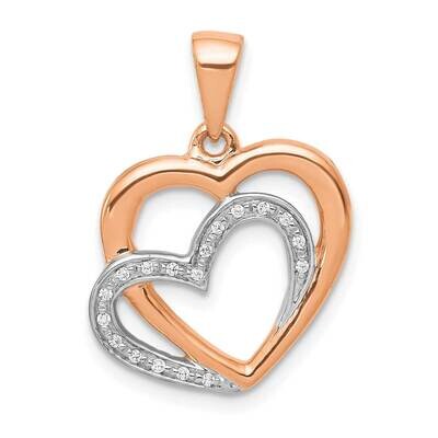 Rhodium Diamond Entwined Hearts Pendant 14k Rose Gold PM4902-005-RA, MPN: PM4902-005-RA, 8839573011…